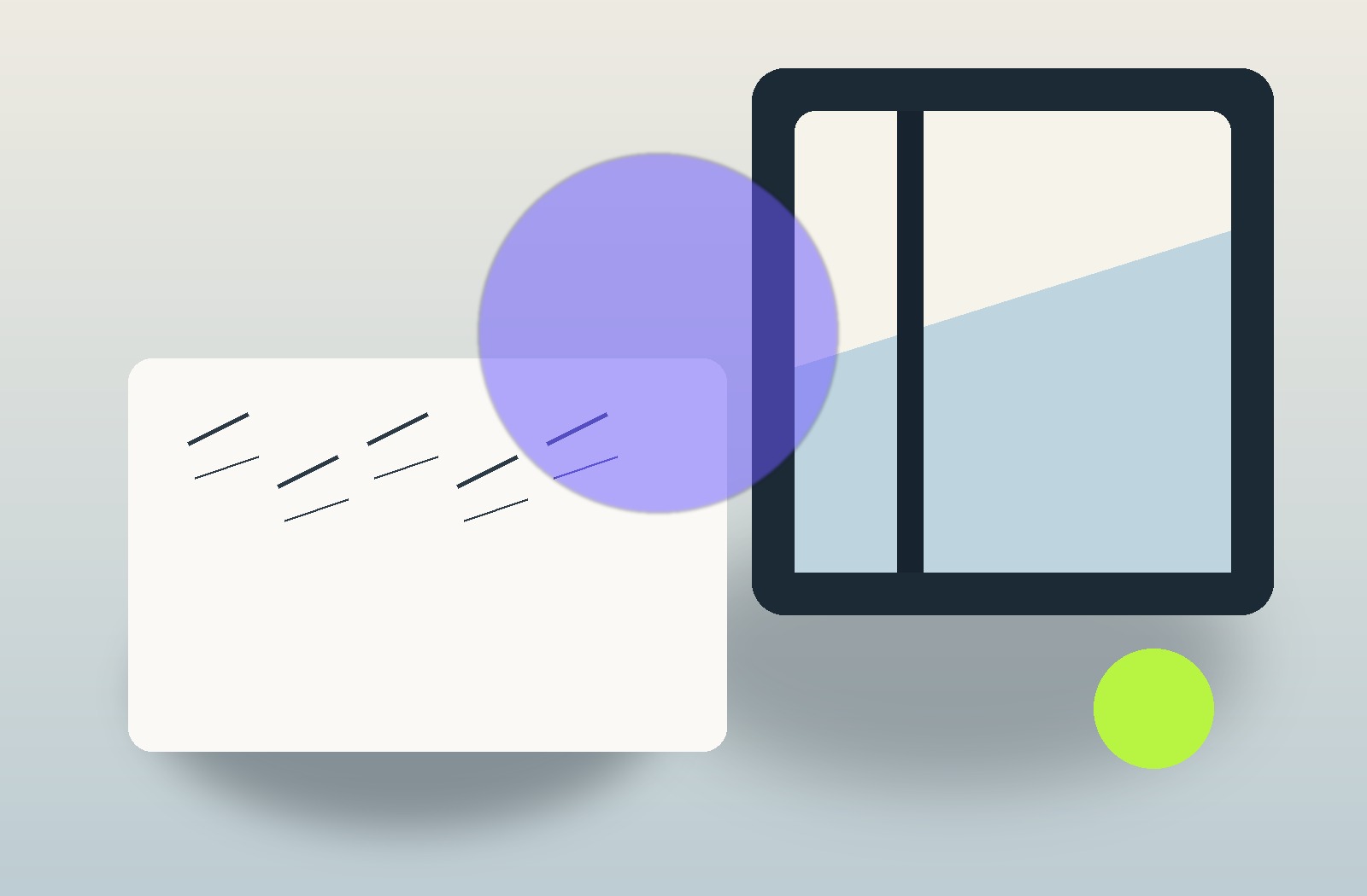 Creative editorial workspace composition